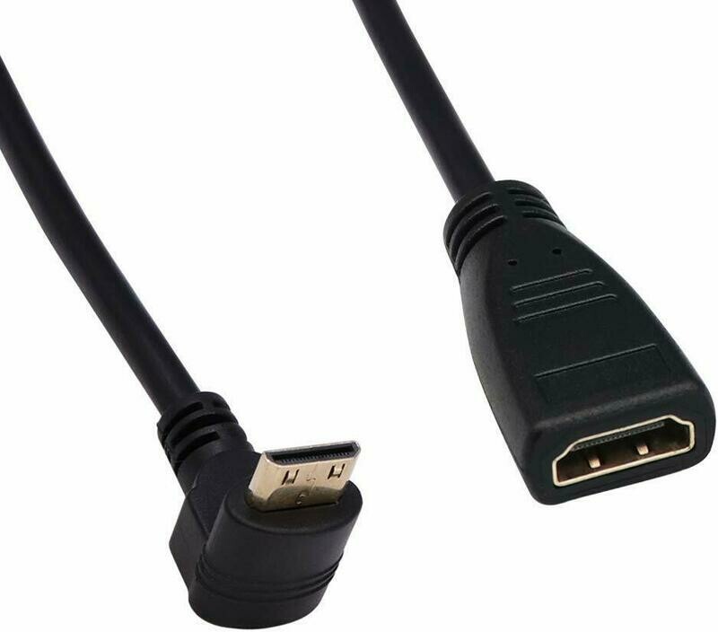 High Speed ​​Mini HDMI to HDMI Cable 90 Degree, 15cm