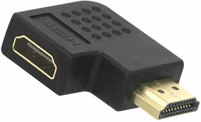 Adaptador HDMI a HDMI 90 rados macho a hembra, disponible 90 grados a izquierda, 90 grados a derecha