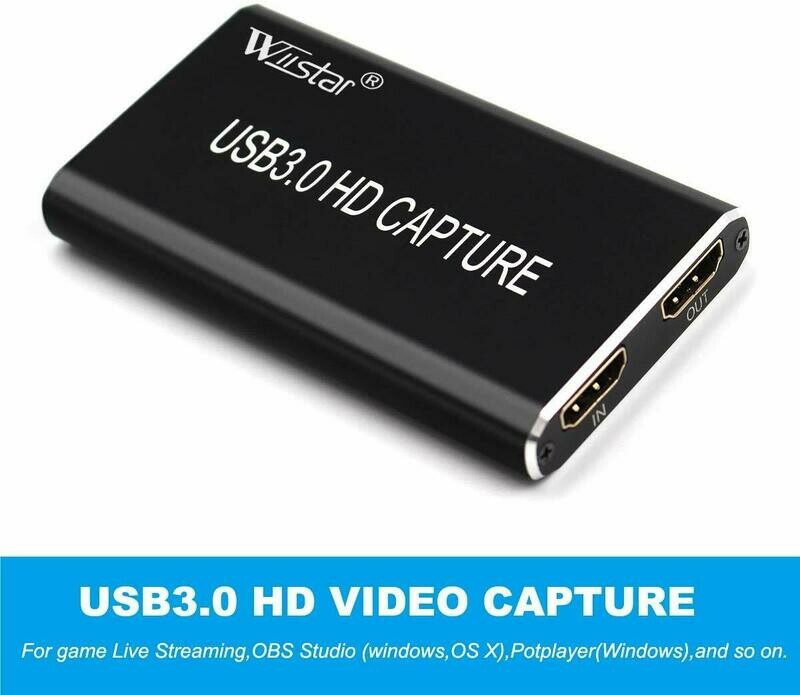 HDMI to USB 3.0 Video Capture USB C Video Card with HDMI Loop Out, Broadcast Live Stream and Record, Full HD 1080P Live Streaming Video Game Grabber Converter