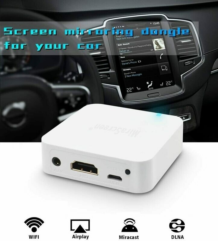 SmartSee Car WiFi Display Box, Airplay DLNA Miracast Screen Mirroring from Smart Phones to Car Screen Wirelessly, with HDMI and RCA(CVBS) Output GPS Navigation