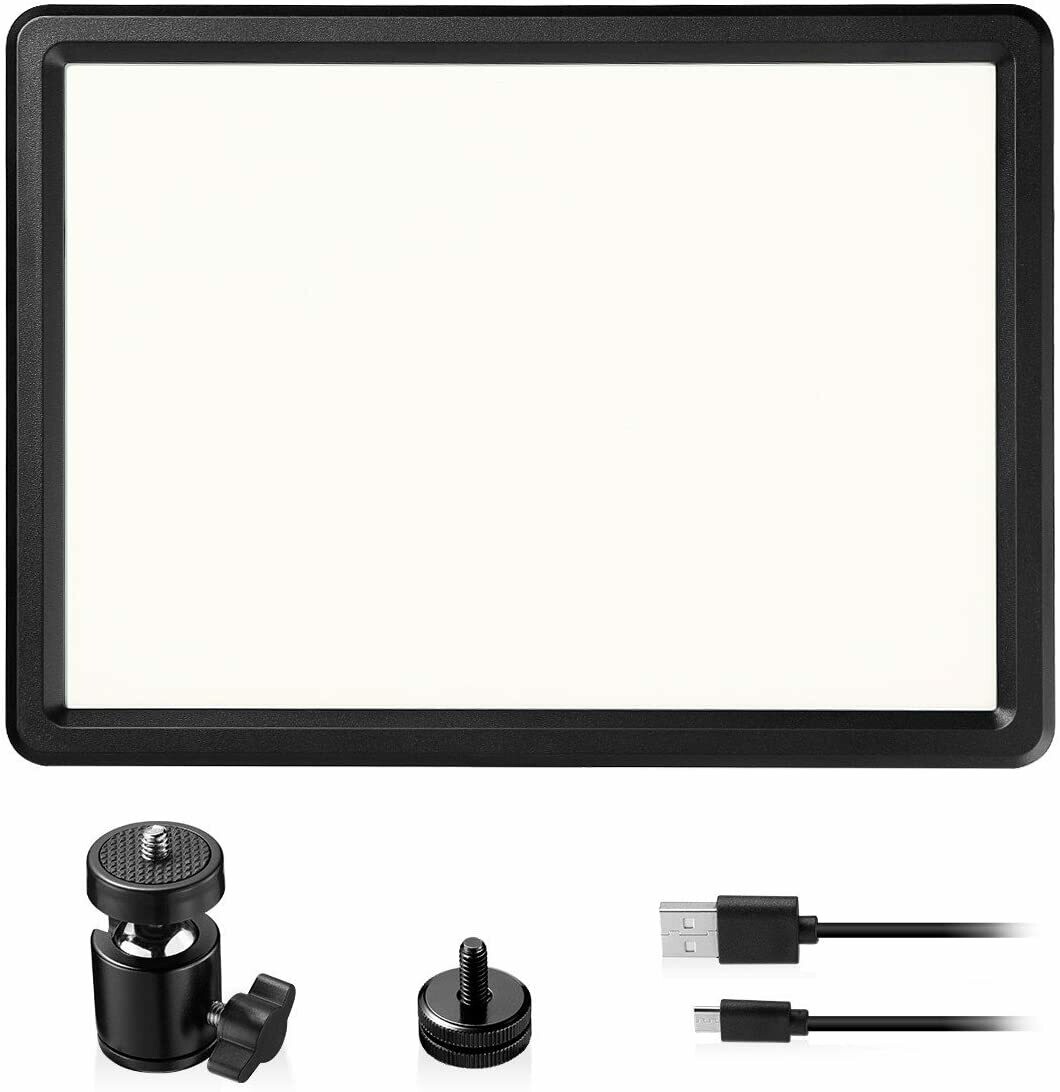 LED Video Light, Powerextra Bi-Color 10000mAh Power Pack 18W CRI95 Dimmable Video Lamp Panel Kits, 3200-6500K