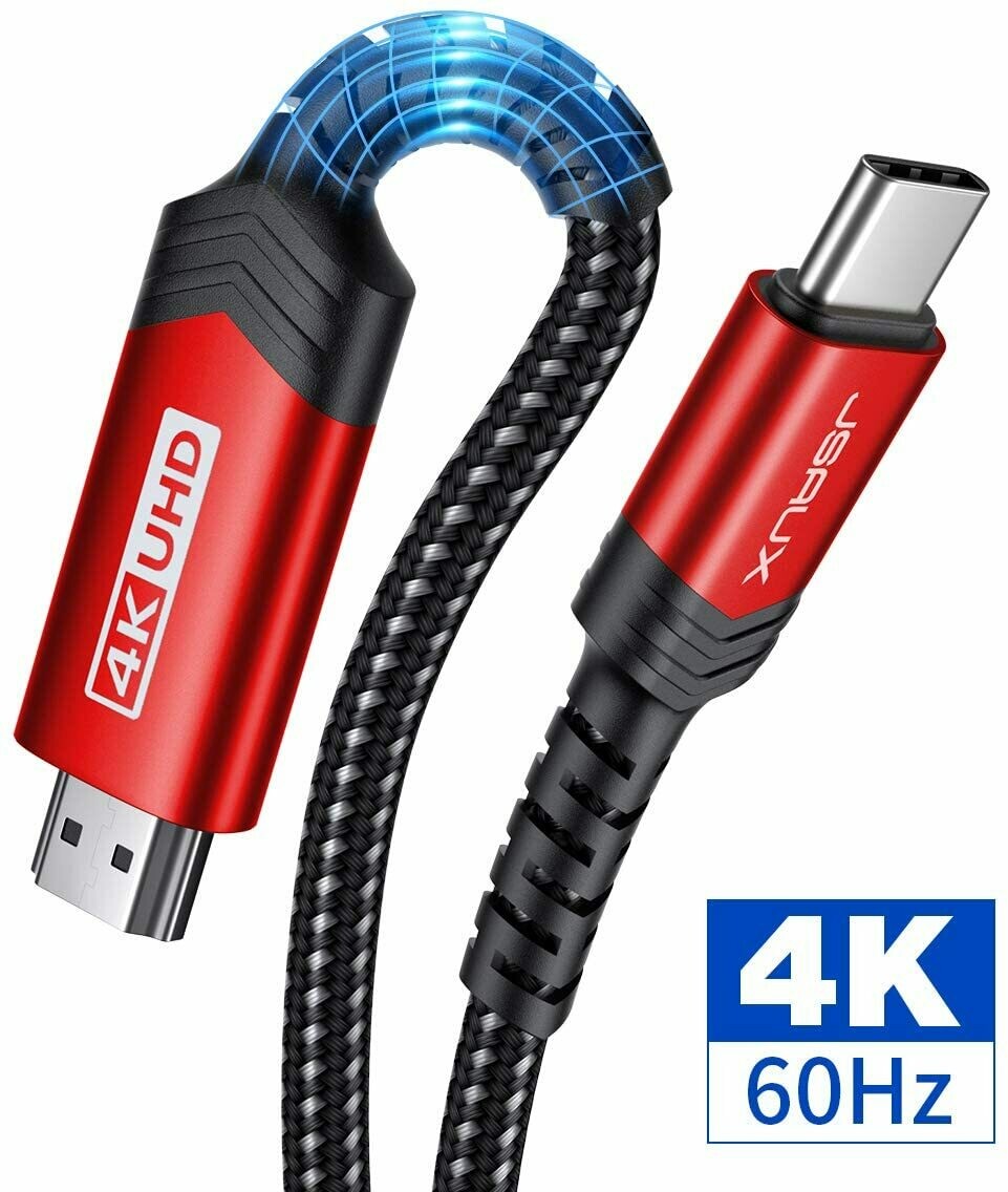 SB C to HDMI Cable[10FT], 4K 60HZ, Type C to HDMI Cord(ThunderBolt 3 Compatible)
