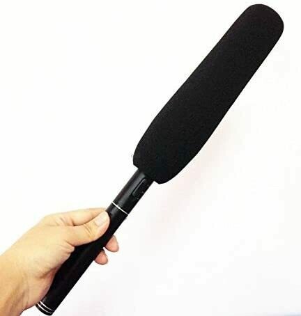 Microphone Black Foam Sponge Windscreen Shotgun Cover 22cm (No incluye micrófono)