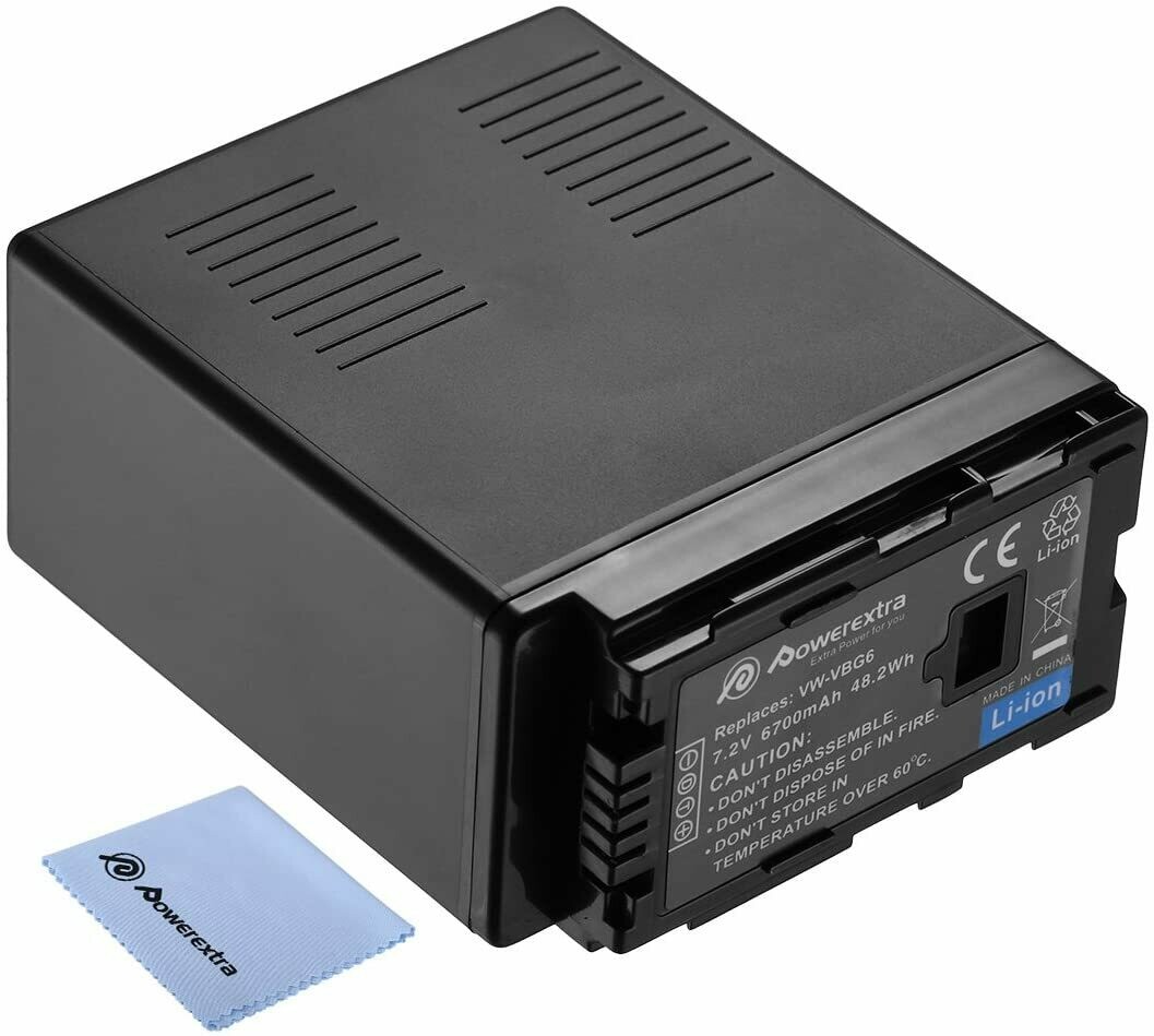 Powerextra – Batería Panasonic VW-VBG6 VW-VBG6 K, vw-vbg6e, vw-vbg6pp (Generica)