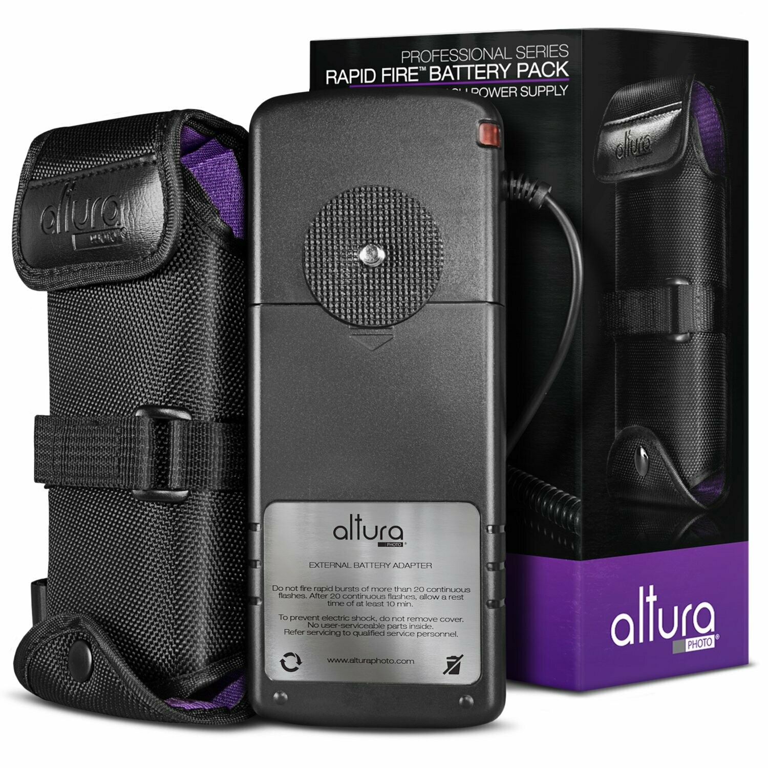 Rapid Fire PRO External Flash Battery Pack for CANON by Altura Photo (CP-E4 Replacement Compatible with Canon Speedlite 600EX, 580EX II, 580EX, 550EX, APC-958X)