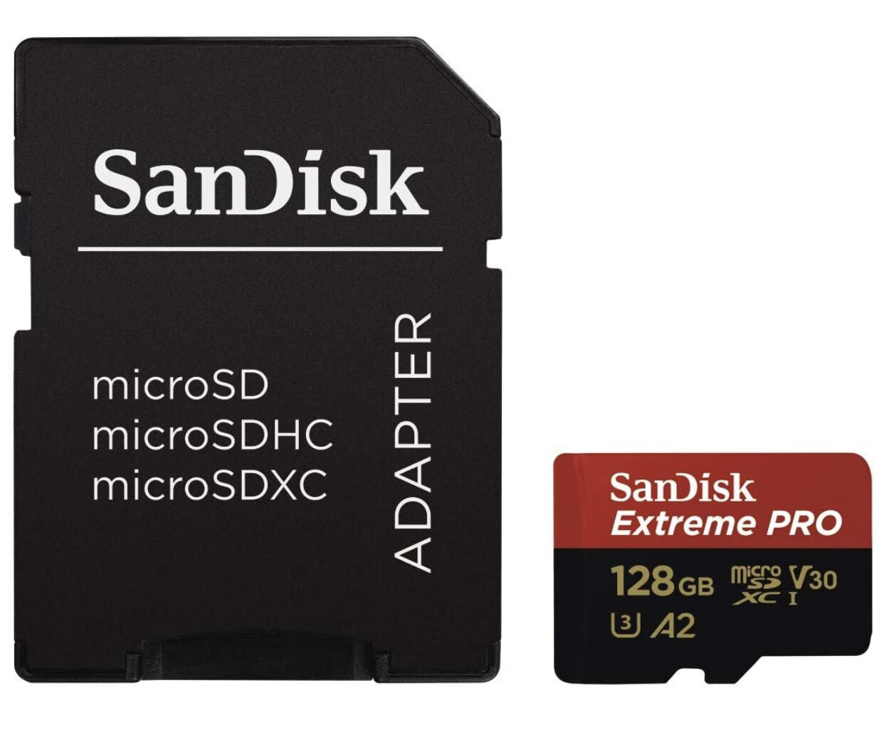 SanDisk Extreme Pro Micro SDXC 128gb UHS-I U3 A2 V30 Tarjeta de memoria + adaptador