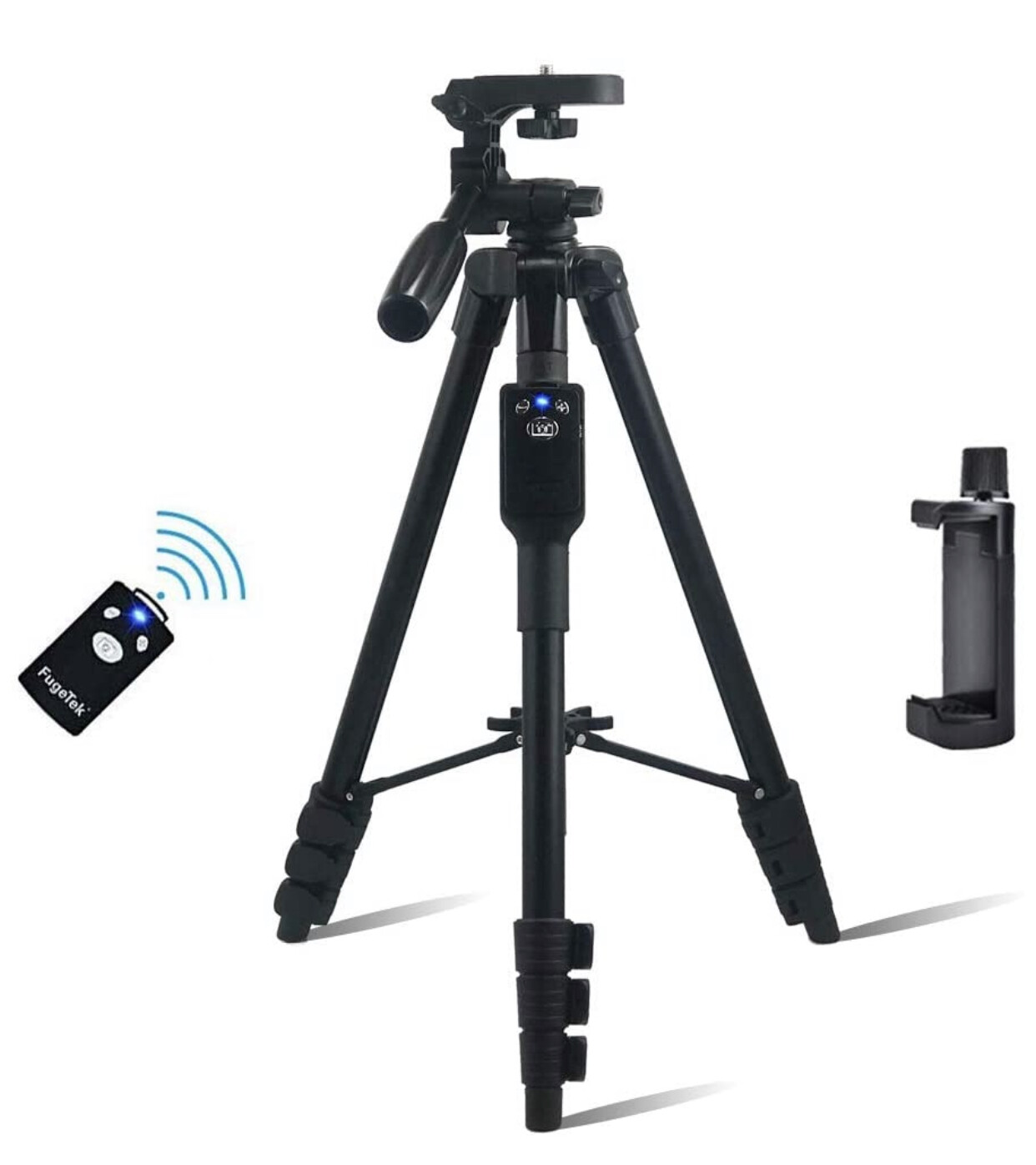 Fugetek 54&quot; Tripod, Lightweight, Removable Bluetooth Remote, 360 Rotation