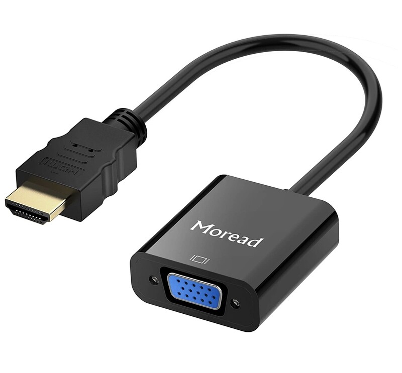 Moread HDMI to VGA, Gold-Plated HDMI to VGA Adapter (Male to Female)