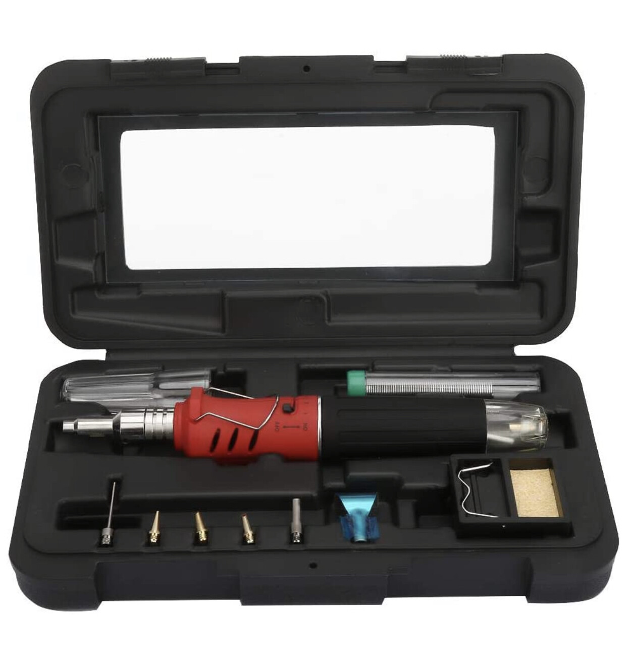 Automatic Ignition Function Gas Soldering Iron,10PCS HS-1115K Multi-Function Butane Gas Soldering Iron Cordless Solder Welding Torch Kit