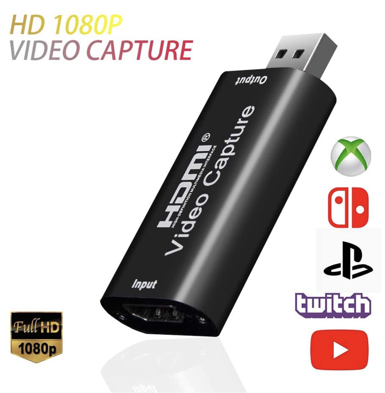 Video Capture Card, HDMI to USB Video Capture Card USB 2.0 1080P HD Recorder