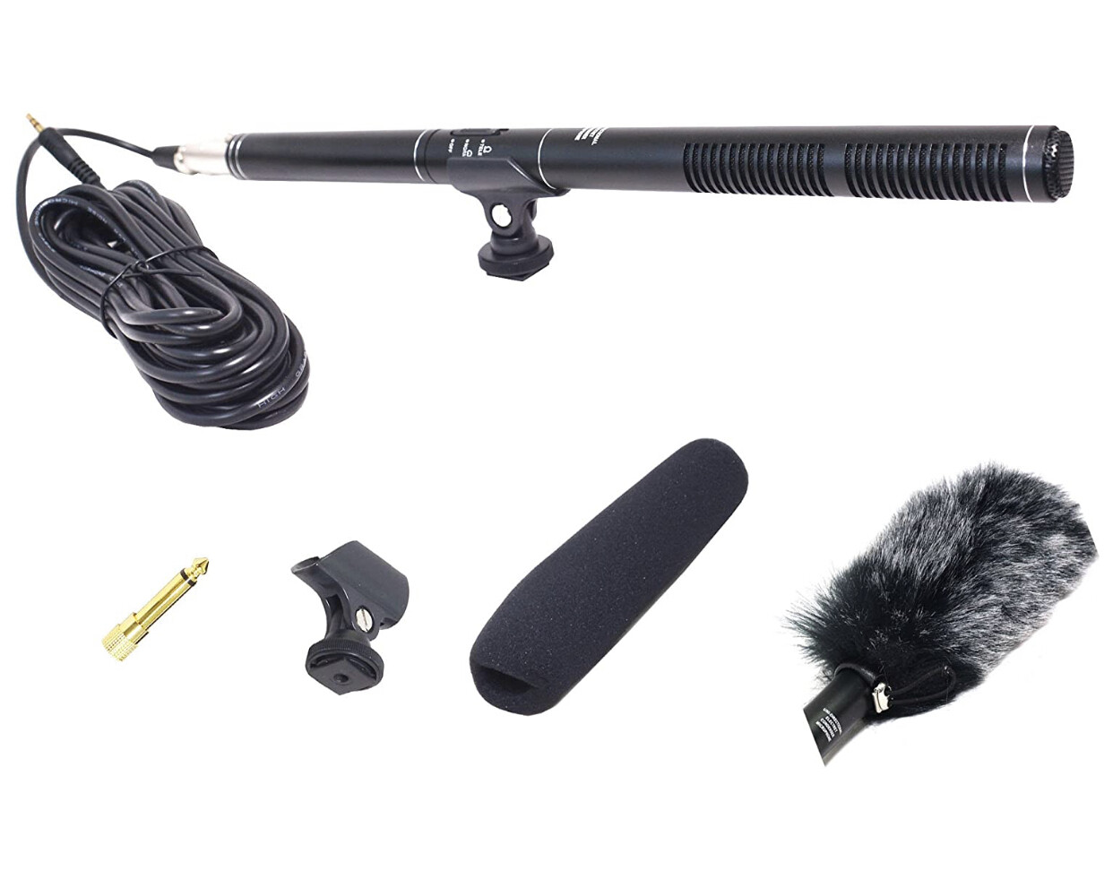 Bestshoot Camera Microphone Shotgun, Condenser Interview Mic with Windscreen Dead Cat Muff Cover