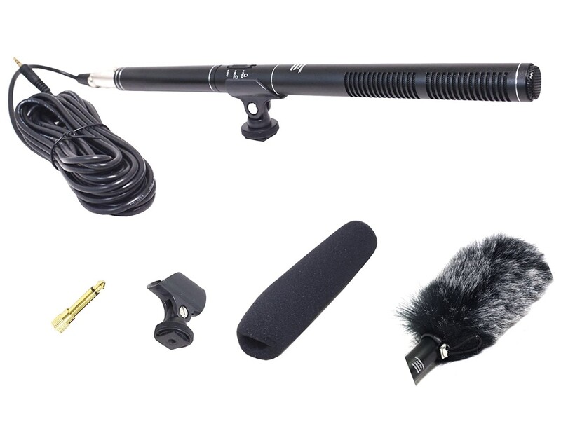 Bestshoot Camera Microphone Shotgun, Condenser Interview Mic with Windscreen Dead Cat Muff Cover
