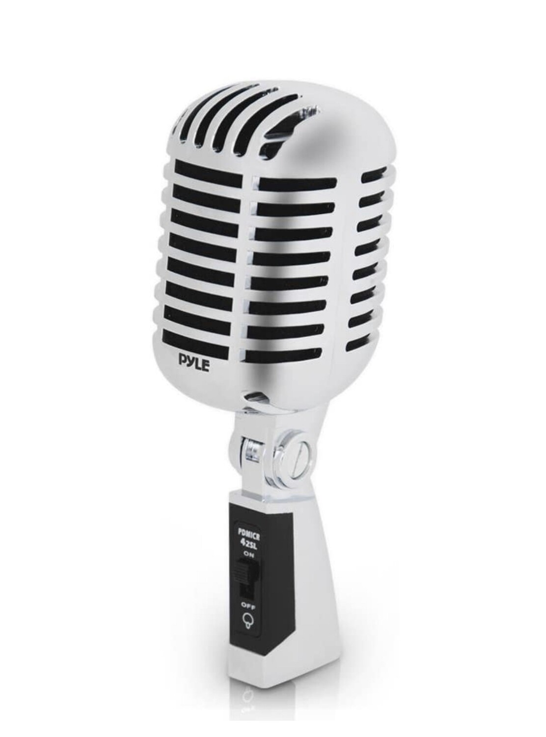 Pyle Retro Dynamic Vocal Microphone - Old Vintage Style Unidirectional Cardioid Mic with XLR Cable - Universal Stand