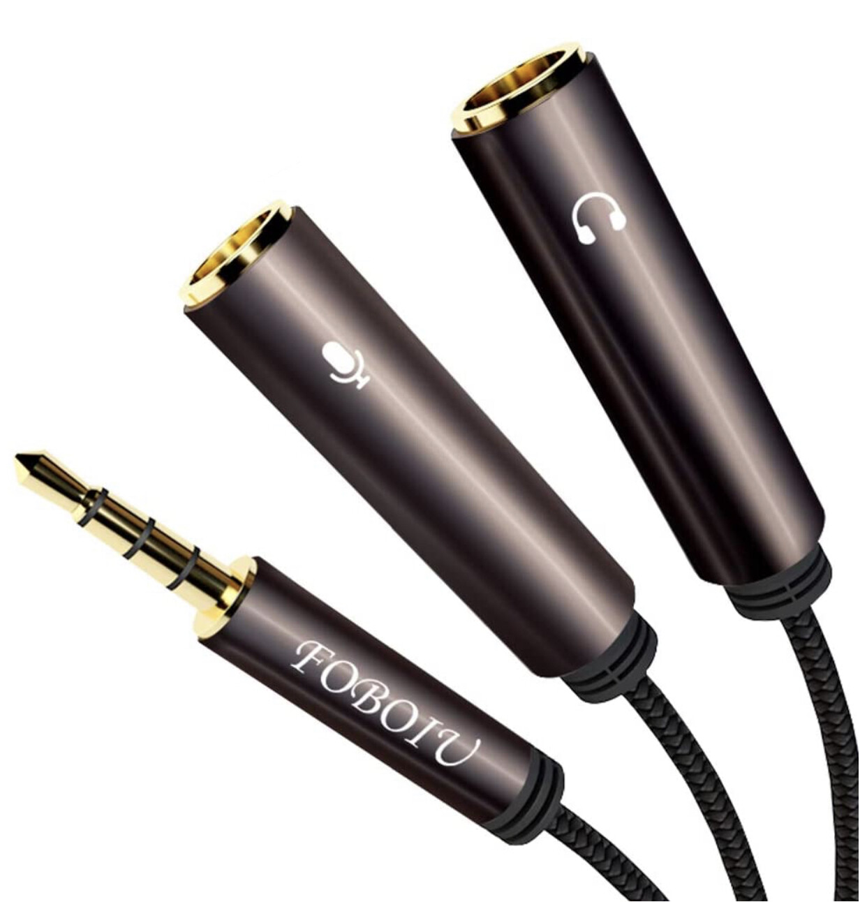 Headphone Splitter Adapter, Separate Headphones and Mic Jack, 3.5mm Splitter Plug