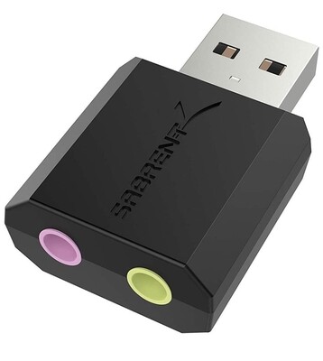 Sabrent USB External Stereo Sound Adapter for Windows and Mac. Plug and Play