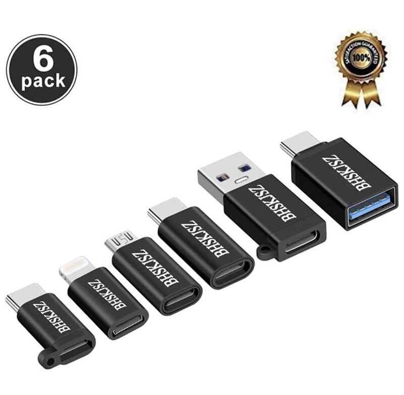 USB C Adapter 6Pack Micro USB to USB C Adapter USB C to USB-A USB C to USB Converter Android Cable Type c Adapter