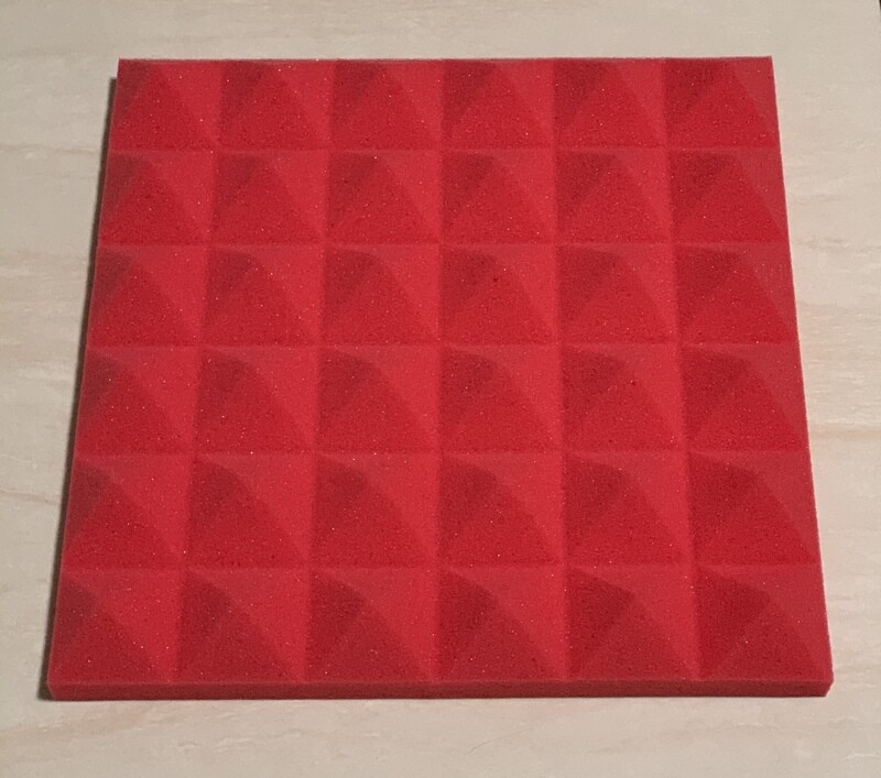 SoundProof Padding Foam Panels,2&quot; X 12&quot; X 12&quot; Studio Foam Pyramid Tiles, unidad color rojo