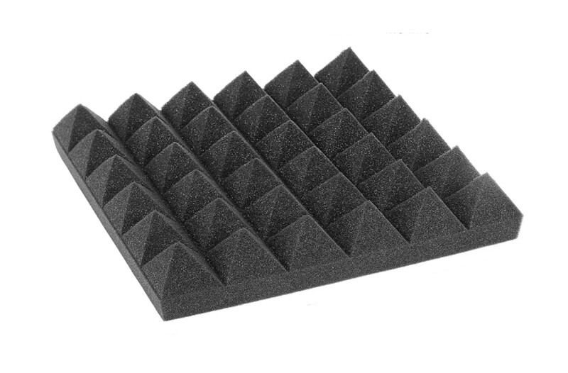 SoundProof Padding Foam Panels,2&quot; X 12&quot; X 12&quot; Studio Foam Pyramid Tiles, unidad color negro