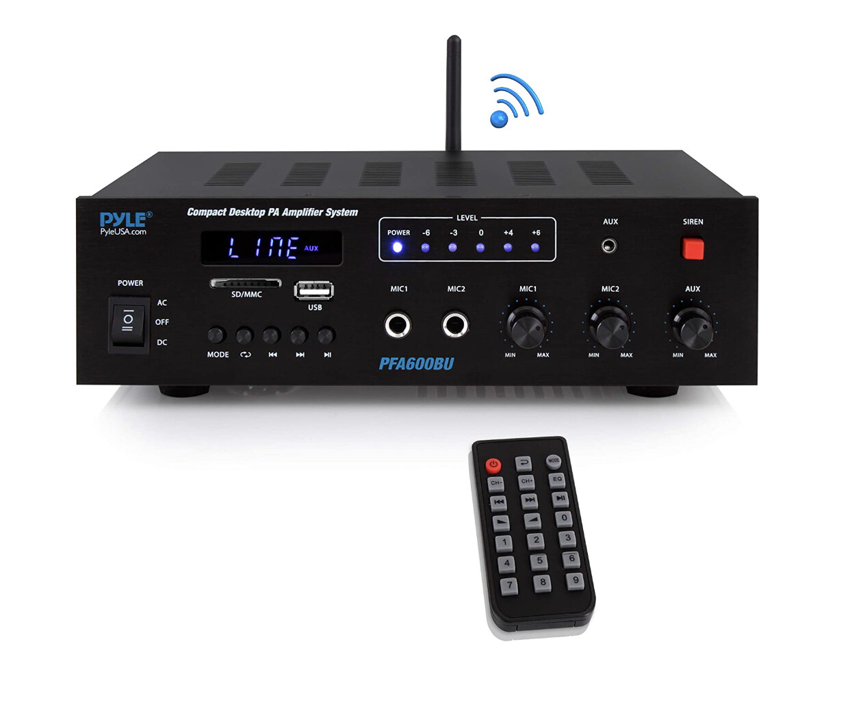 Pyle Wireless Bluetooth Karaoke Amplifier 300 Watts 2 Channel