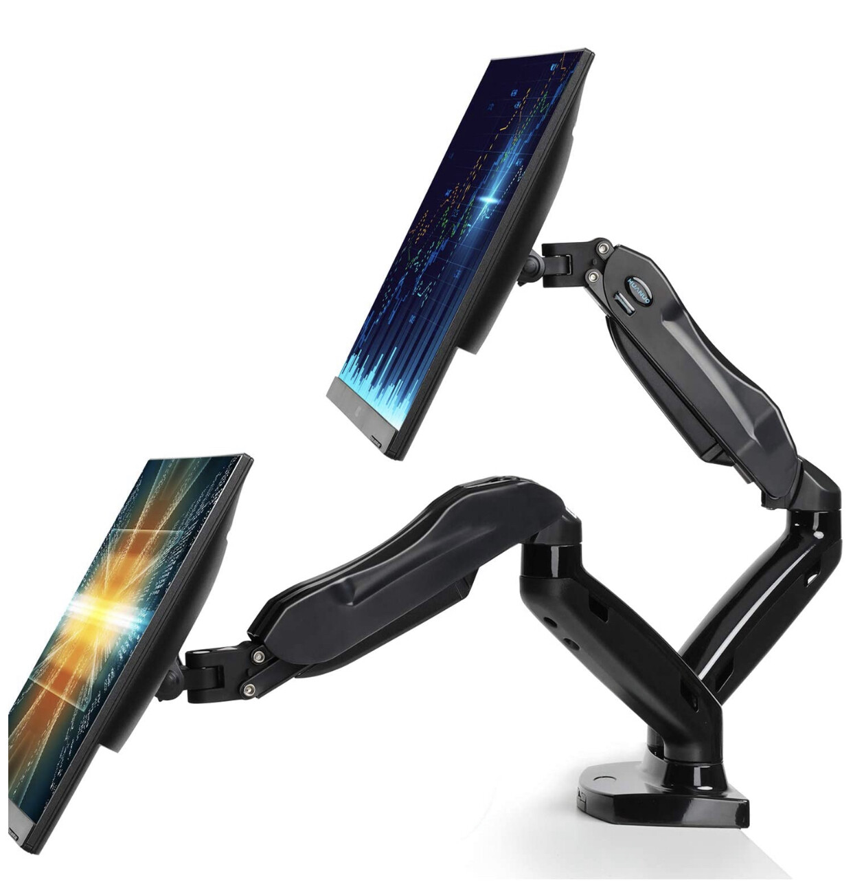 Dual Monitor Stand - Adjustable Monitor Desk Mount Fit 17 to 27 Inch Screens, Double Gas Spring Monitor Arm VESA Bracket