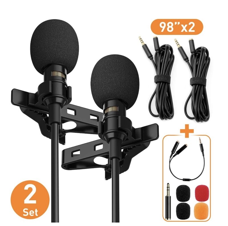Goordik Professional Lavalier Lapel Microphone Complete Set, 98 pulgadas