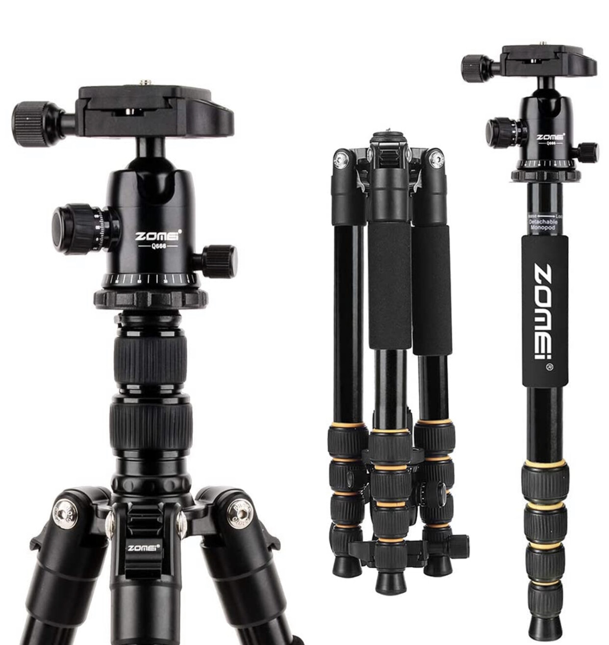 ZOMEI Aluminum Portable Tripod 62” with Ball Head Heavy Duty Lightweight