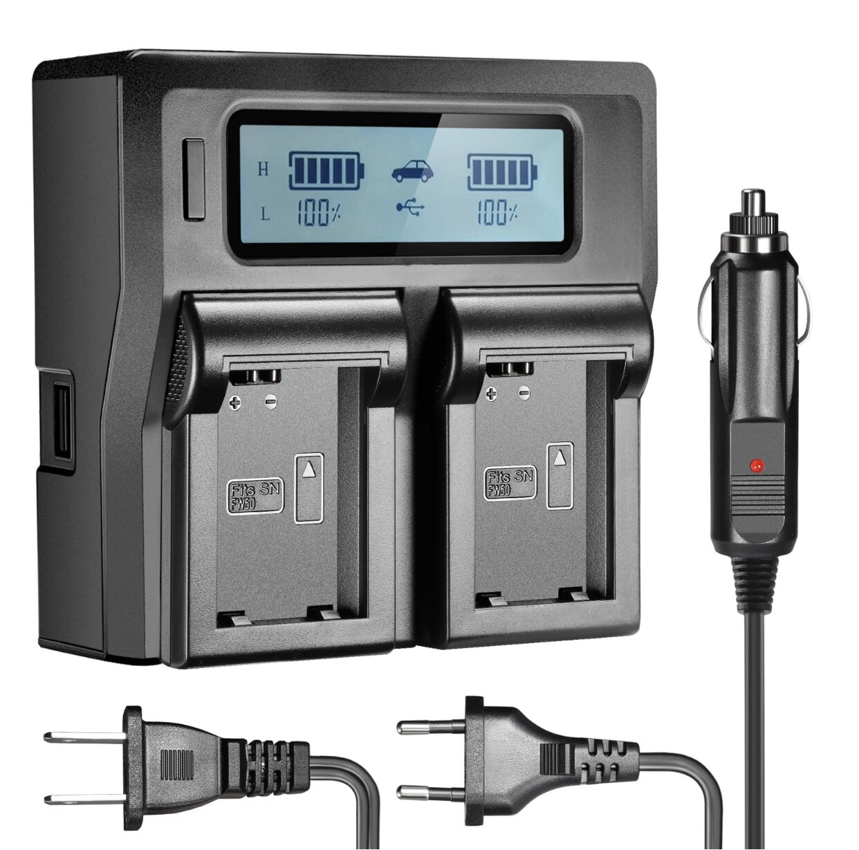 Neewer LCD Dual Battery Charger for Sony NP-FW50 Batteries