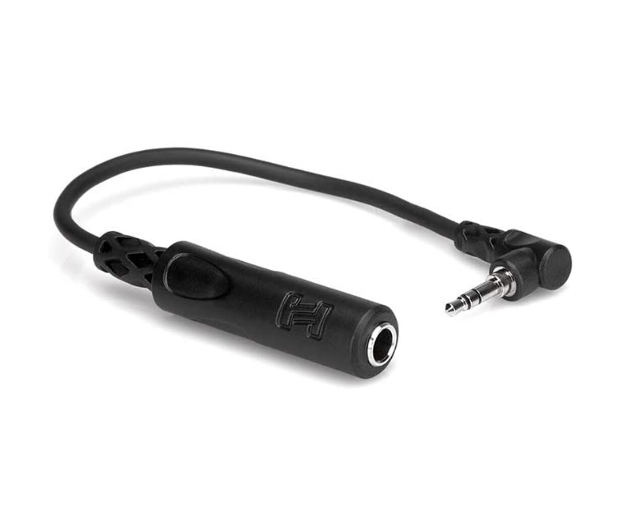 Hosa MHE-100.5 1/4&quot; TRS to Right Angle 3.5 mm TRS Headphone Adaptor Cable, 6 Inch