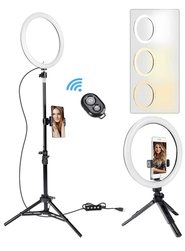 GIM 10&quot; Selfie Ring Light with 59&quot; Tripod Stand and Phone Holder，3000-6000K LED Ring Light Kit