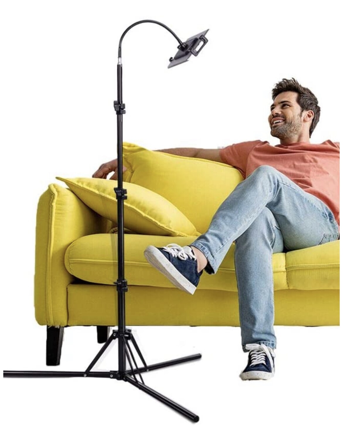Floor Tripod for Cell Phone and Small Tablet, 360 Degree Flexible Universal 4.7&quot;-9&quot;