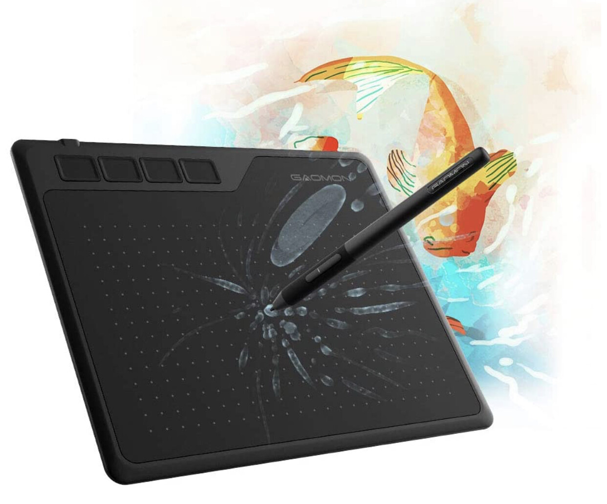 GAOMON S620 6.5 x 4 Inches Graphics Tablet with 8192 Pressure 4 Express Keys and Battery-Free Pen