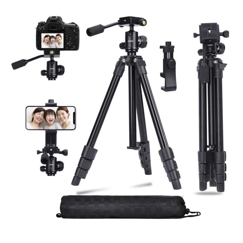 Abithid 49” Camera Tripod, Phone Holder, Quick Plate and 360°Panorama Ball Head