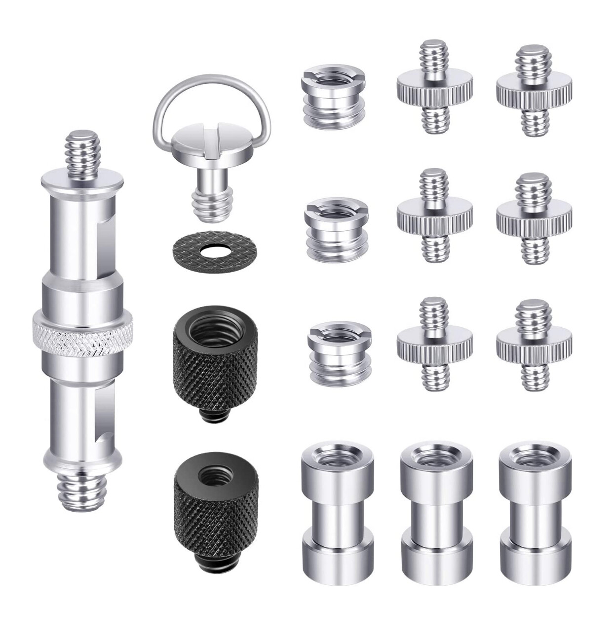 Neewer Camera Screw Kit, 16 Pieces Tripod Screw Adapter Converter Spigot Screw Mount Pack