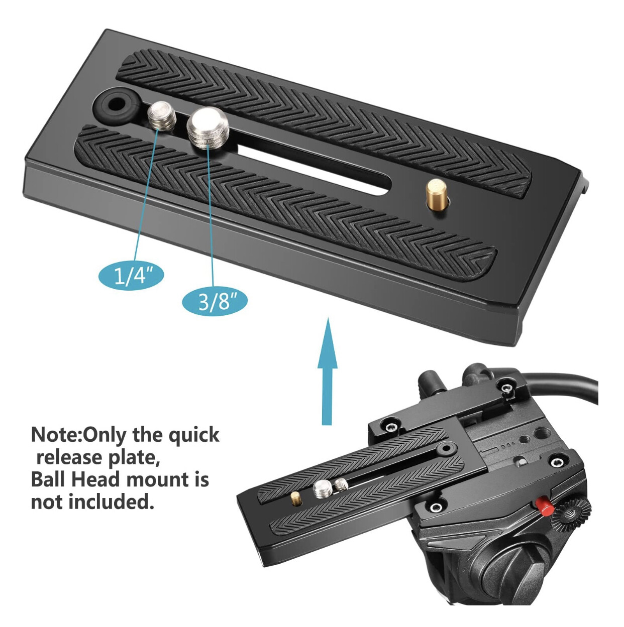 Neewer Rapid Connect Quick Release Sliding Plate Camera Mount with 1/4&quot; and 3/8&quot; Mounting Screws for Manfrotto