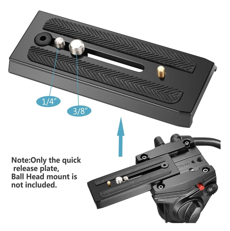 Neewer Rapid Connect Quick Release Sliding Plate Camera Mount with 1/4&quot; and 3/8&quot; Mounting Screws for Manfrotto