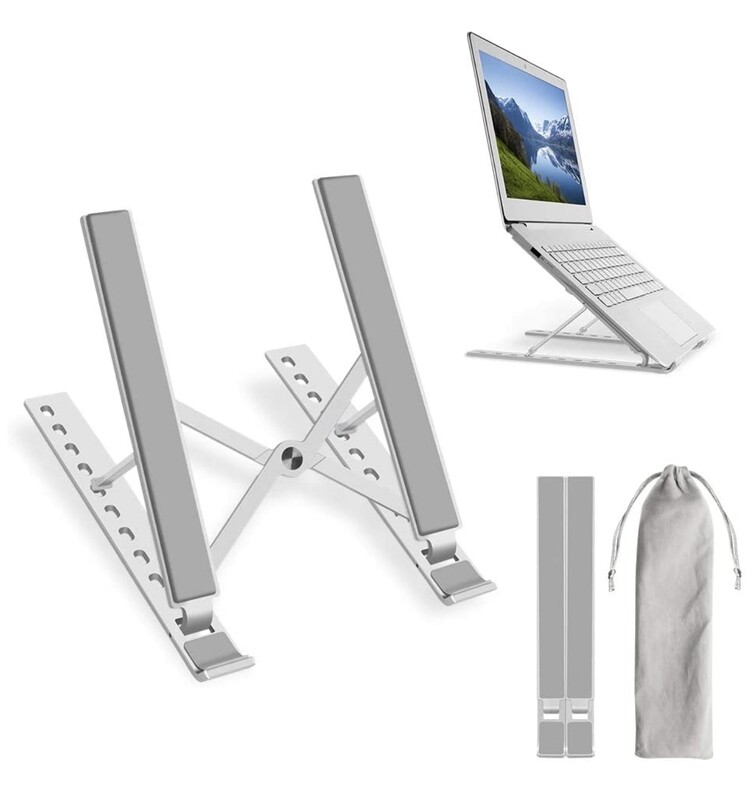 Laptop Stand, Adjustable Multi-Angle Aluminum Alloy Stand Non-Slip Foldable 10-17 inch laptops