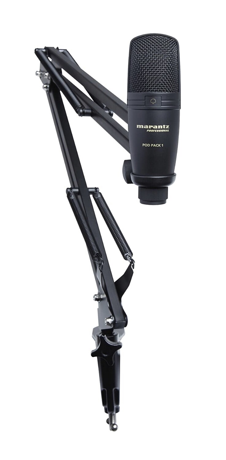 Marantz Pro Complete Podcast Kit - USB Condenser Studio Microphone, Audio Interface, Fully-Adjustable