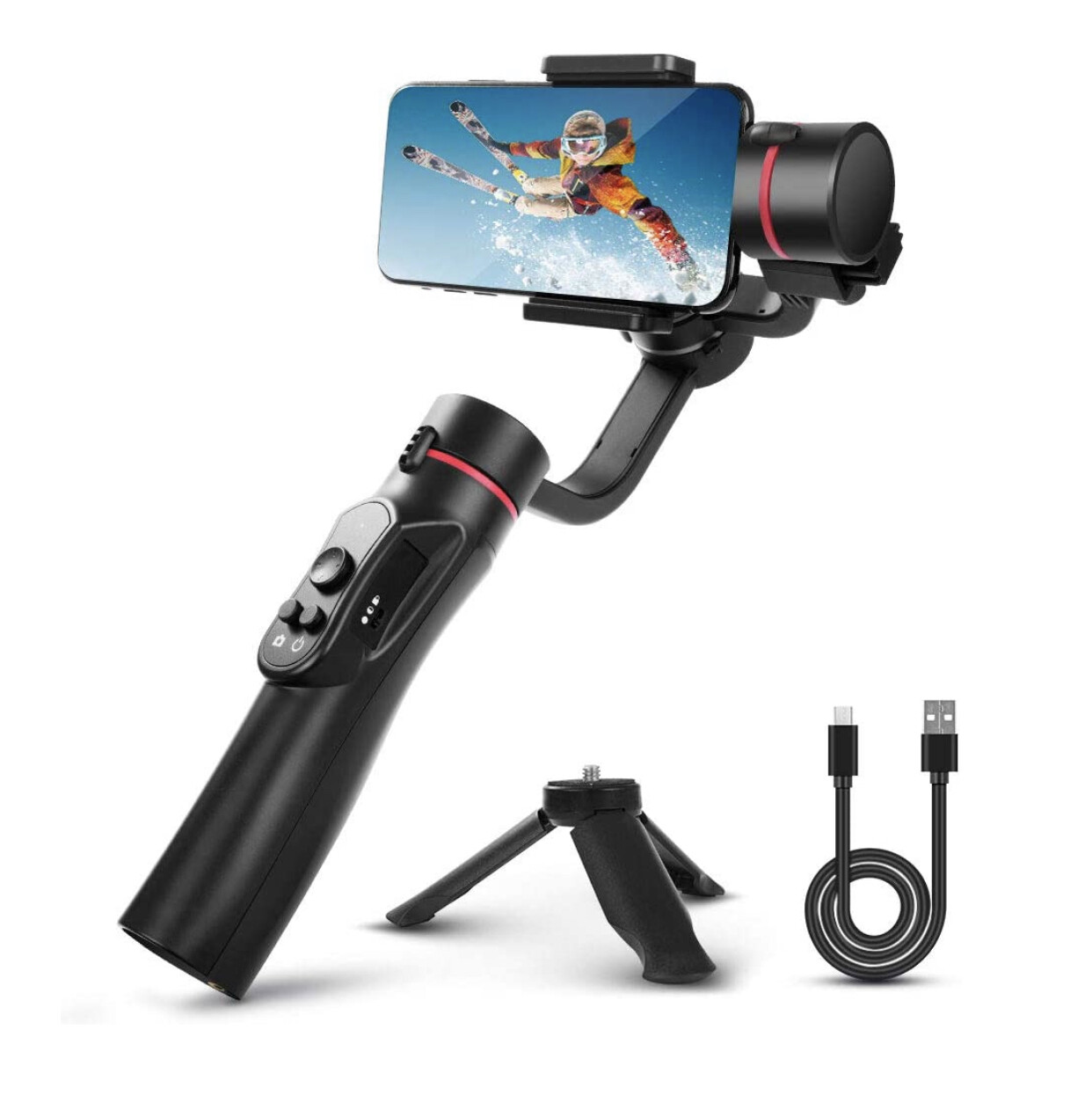 Tycka 3-Axis Gimbal Handheld Stabilizer with Tripod Support for Smartphone