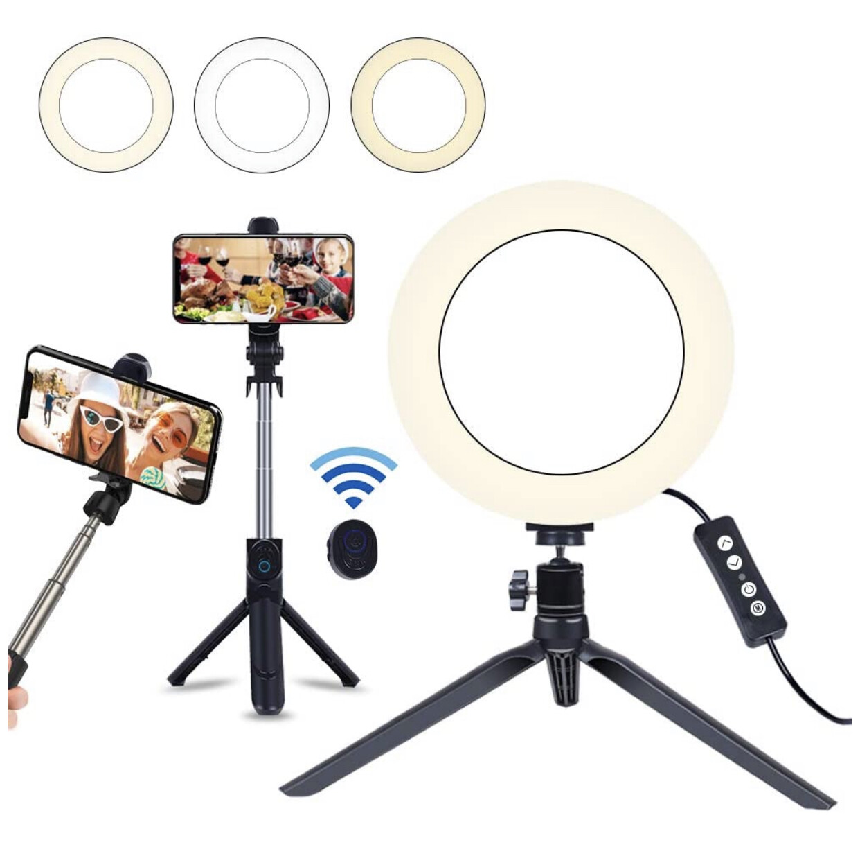 8&quot; Selfie Ring Light with Selfie Stick Tripod and Remote Control