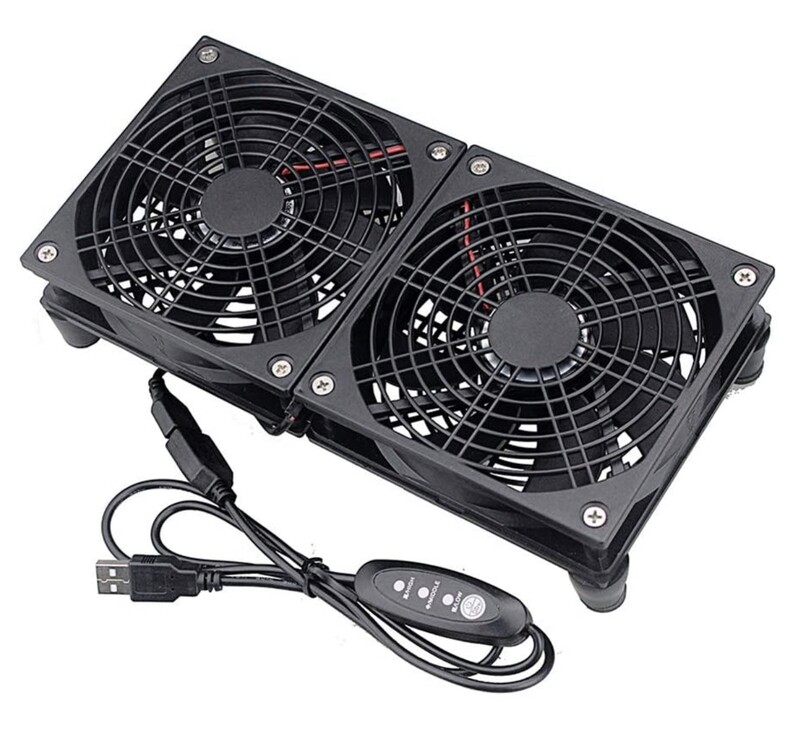 GDSTIME Dual 120mm 5V USB Fans, 102CFM Big Airflow Fan Cooling