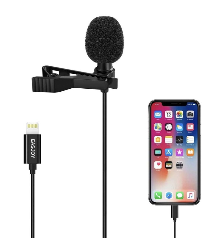 Professional Grade Lavalier Lapel Omnidirectional Condenser Microphone lightning iPhone (1.5 metros)