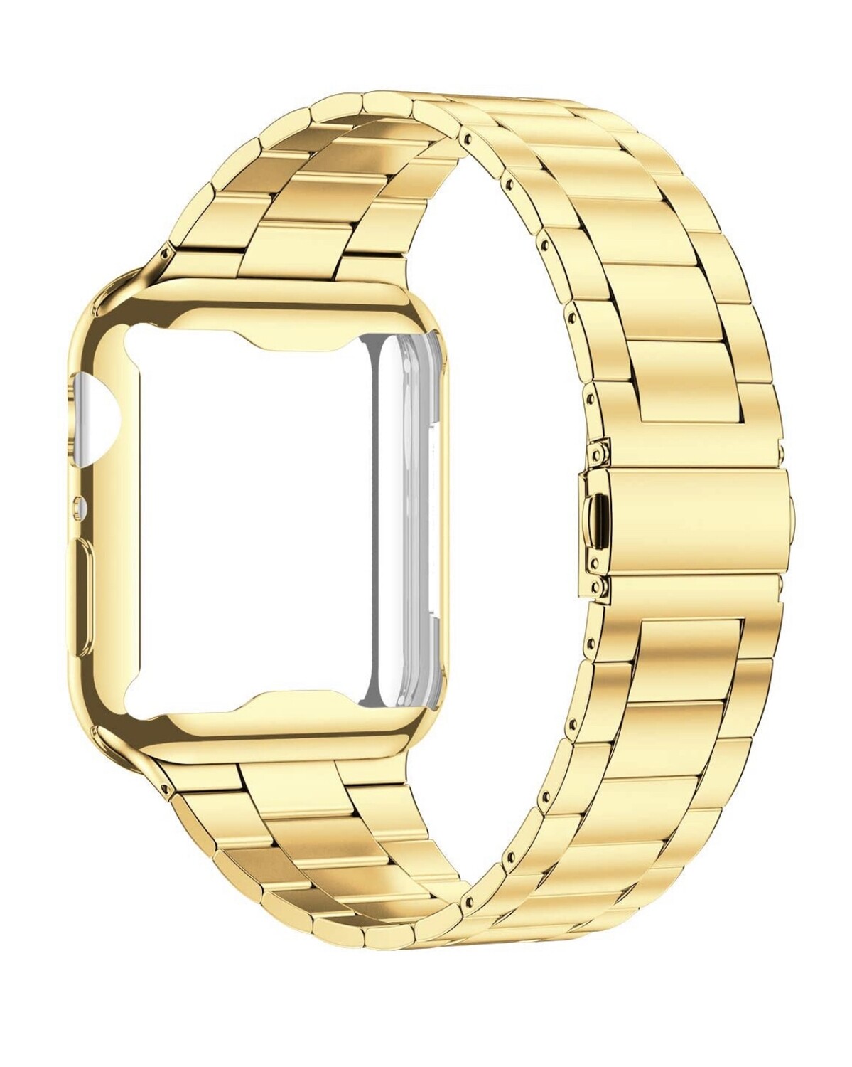 Wolait Compatible Apple Watch Band 44mm Case, Upgraded Business Stainless Steel Band with Screen Protector Cover