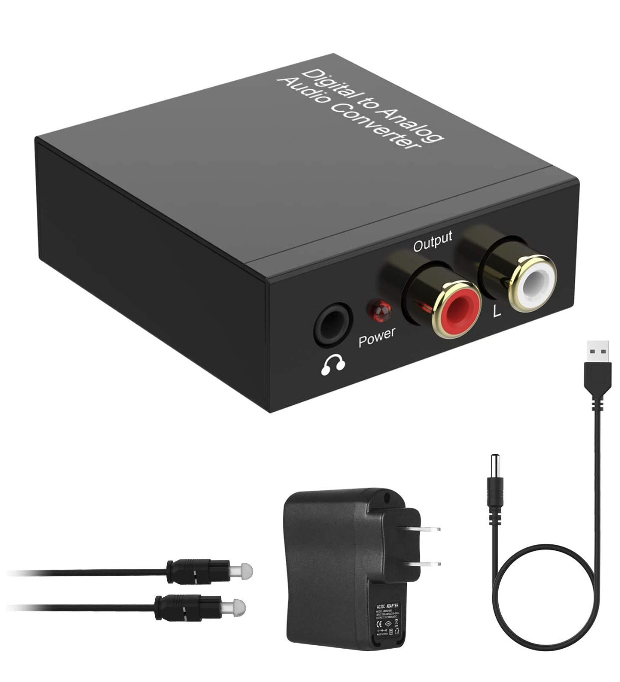192KHz Digital to Analog Audio Converter DAC Digital SPDIF Coaxial Optical Convert to L/R RCA, Toslink Optical to 3.5mm Jack Audio Adapter