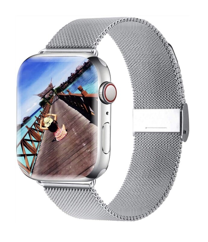 Stainless Steel Mesh Replacement Band Compatible with Apple Watch 38 mm 40mm