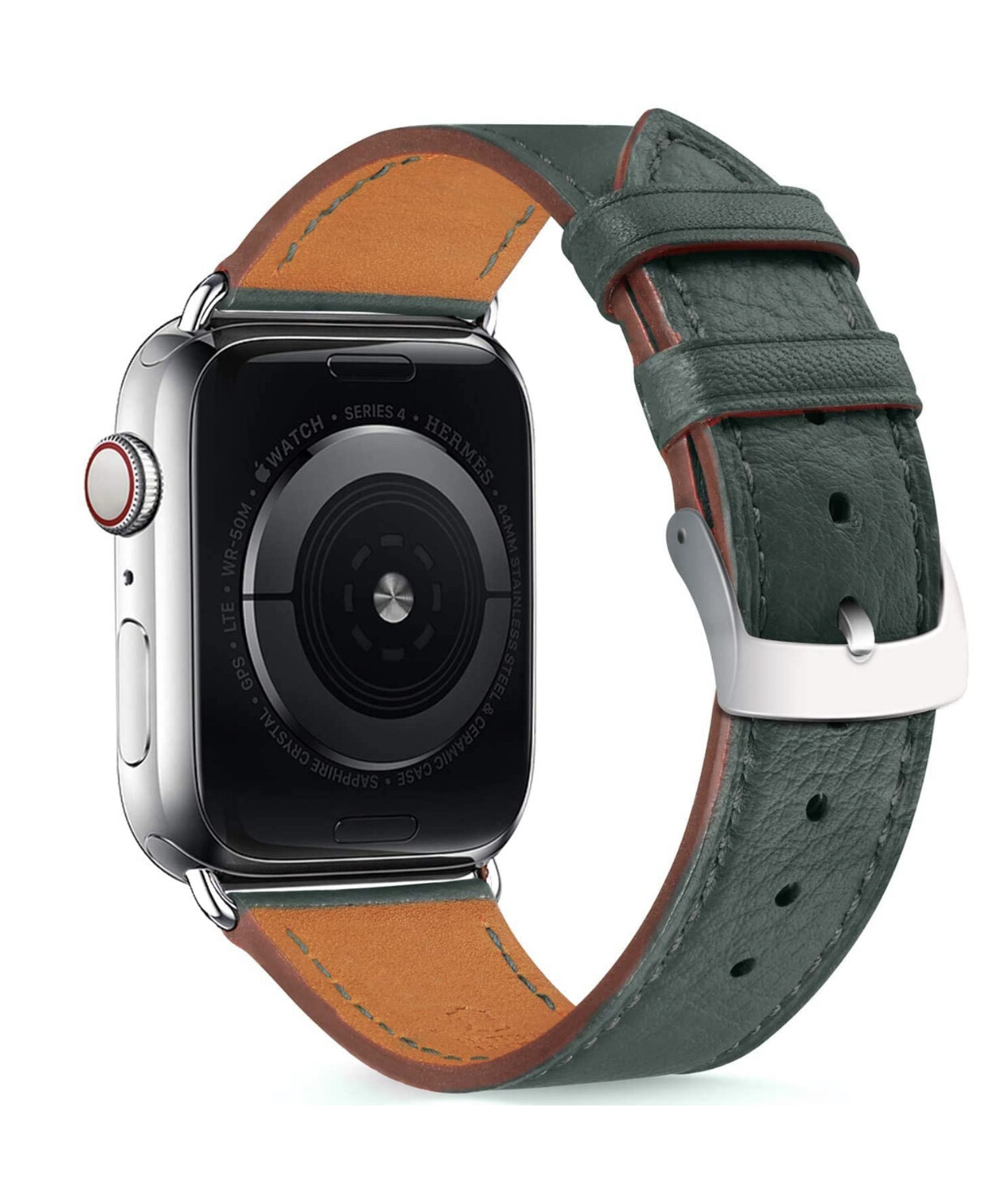 Pierre Case Durable Genuine Leather Strap for Apple Watch 38/40mm, Adjustable Stainless Metal Clasp