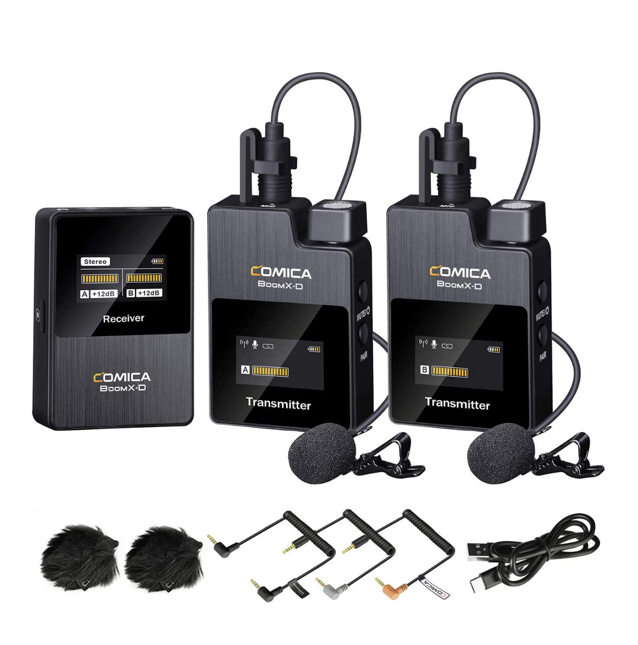 Comica BoomX-D2 2.4G Compact Wireless Microphone System Kit