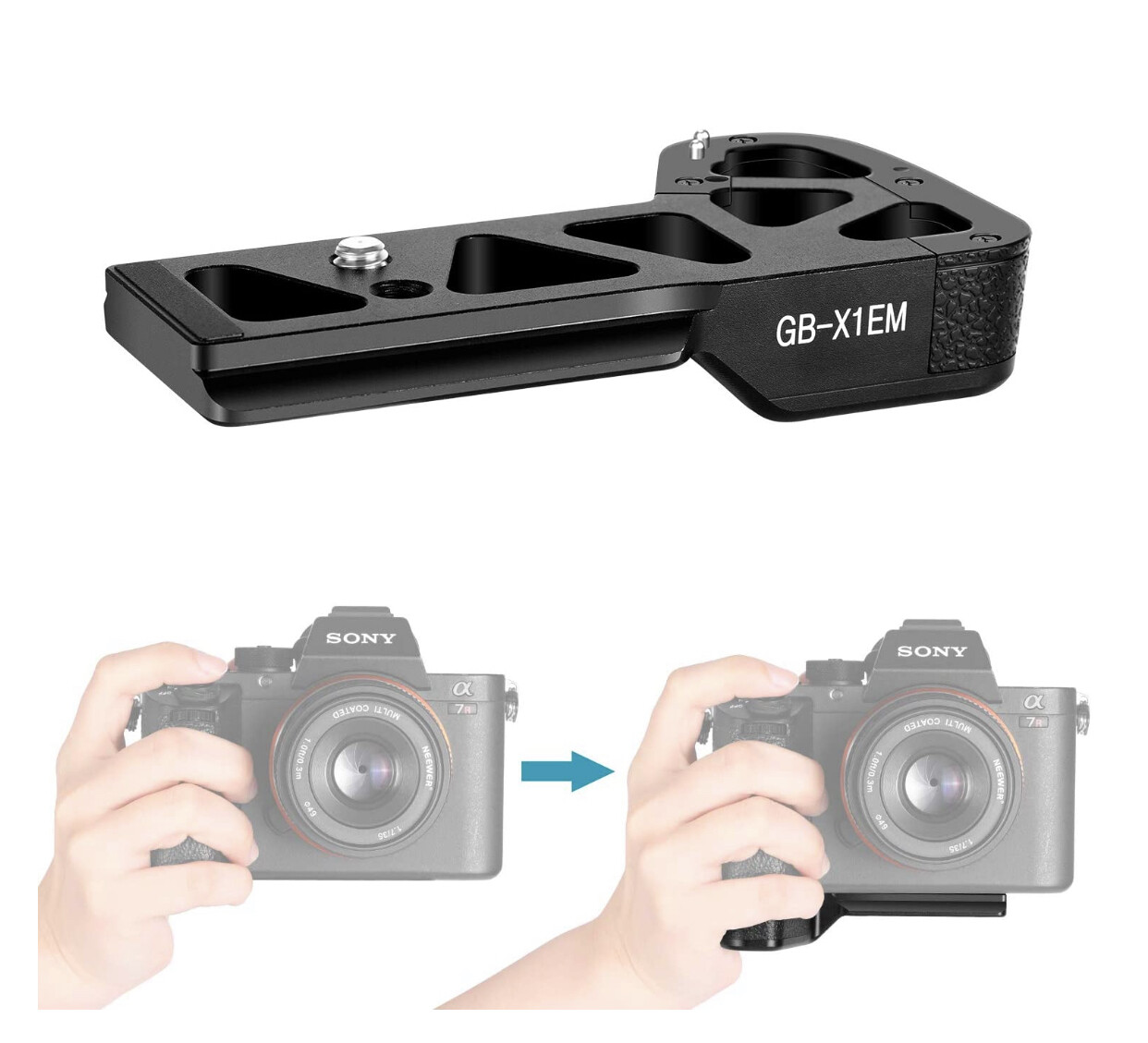 Neewer Metal Bracket Hand Bracket Grip, 1/4 Inch Screw, For Sony A9 A7MIII a7RII a7RIII a7II a7SII
