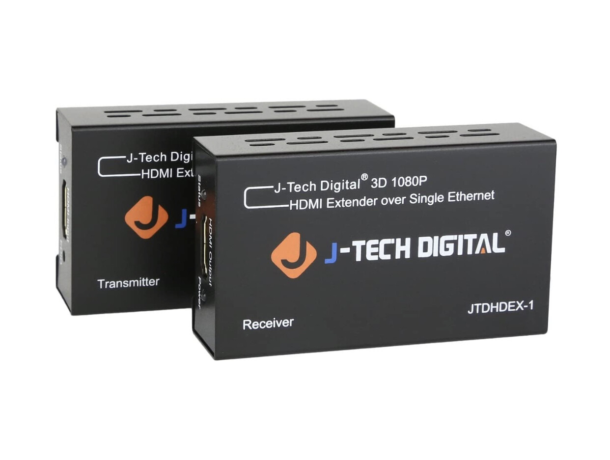 J-Tech Digital HDMI Extender By Single Cat 5E/6 Full Hd 1080P
