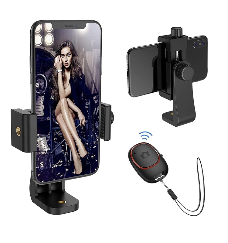 Phone Tripod Mount with V5 Bluetooth Remote, Universal Cell Phone Holder Mount Adapter