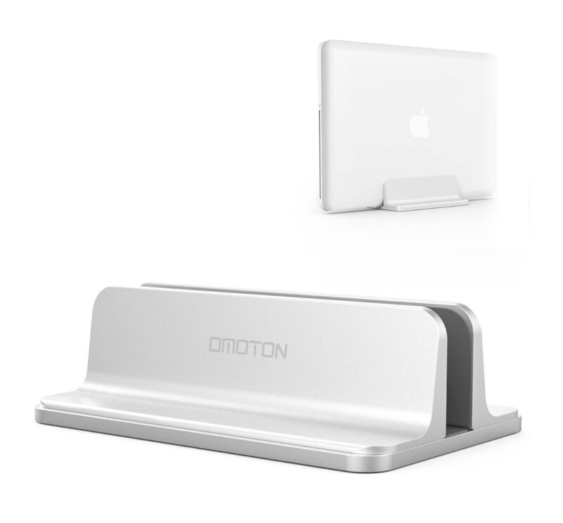 Vertical Laptop Stand, Desktop Aluminum MacBook Stand with Adjustable Dock Size